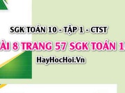 Giải bài 9 trang 57 Toán 10 Chân trời sáng tạo (SGK Tập 1)